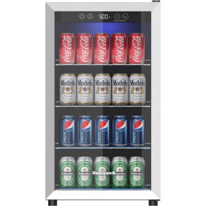 Honeywell 116 Can Cooler and Beverage Refrigerator with Glass Door, Stainless Steel - H115BCS