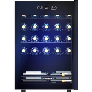 Honeywell 24 Bottle Small Wine Fridge with Digital Thermostat, Black - H24WCB