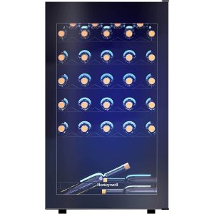 Honeywell 34 Bottle Small Wine Cooler Refrigerator with Digital Thermostat, Black - H34WCB