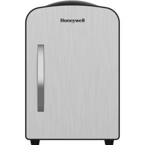 Honeywell 4 Liter Personal Mini Fridge Cooler and Warmer, Fits Six 12oz Cans, Stainless Steel - H4MFSS