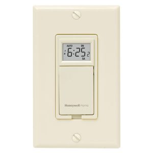 Honeywell Home 7-Day Programmable Light Switch Timer - RPLS731B, Almond