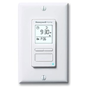 Honeywell Home Solar 7 Day Programmable Light Switch Timer, Sunset to Sunrise - RPLS740B, White